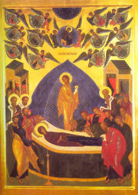 Icon: Dormition of the Mother of God. August 15