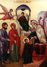Icon: Entrance of the Theotokos into the Temple. Nov 21